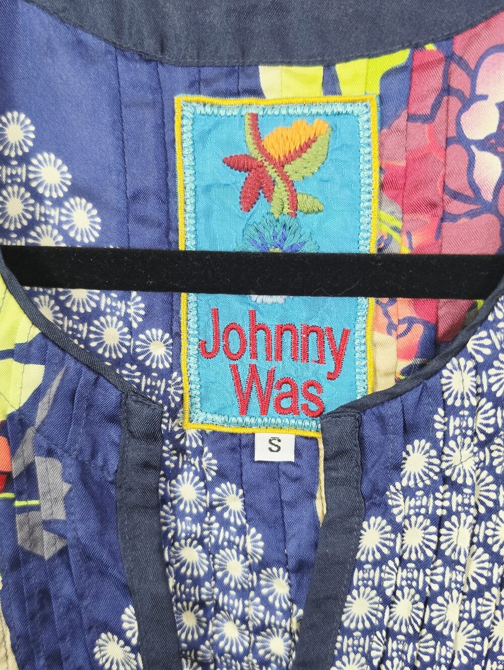Johnny Was Silk Patchwork Boho Tunic Dress - Picture 2 of 6